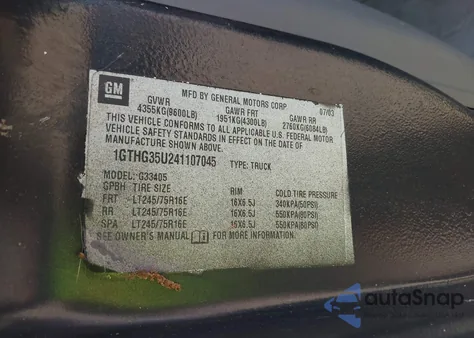 2004 GMC Savana Standard from USA, damaged, VIN 1GTHG35U241107045